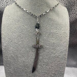 Handmade Sword Necklace with Glass Gummy Bear Bead